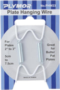 Plymor White Vinyl Finish Wall Mountable Plate Hanger, 2.25" H x 1.25" W x 0.375" D (for Plates 2" - 3")