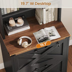 SEDETA 2 Drawer File Cabinet with Lock, Wood Filing Cabinet fits Letter, Legal, A4 Size, Hanging File Folders, Farmhouse File Cabinets for Home Office with Adjustable Storage Shelf (Black)