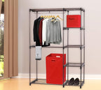 Simple Houseware Foldable Closet Laundry Hamper Basket, Red