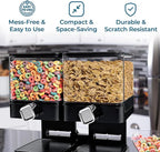 Honey-Can-Do Zevro Compact Dry Food Dispenser, Dual Control, Black/Chrome (Pack of 4)