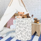 LANGYASHAN Laundry Basket Canvas Fabric Collapsible Organizer Basket for Storage Bin Toy Bins Gift Baskets Bedroom Clothes Children Nursery Hamper (Vehicle)