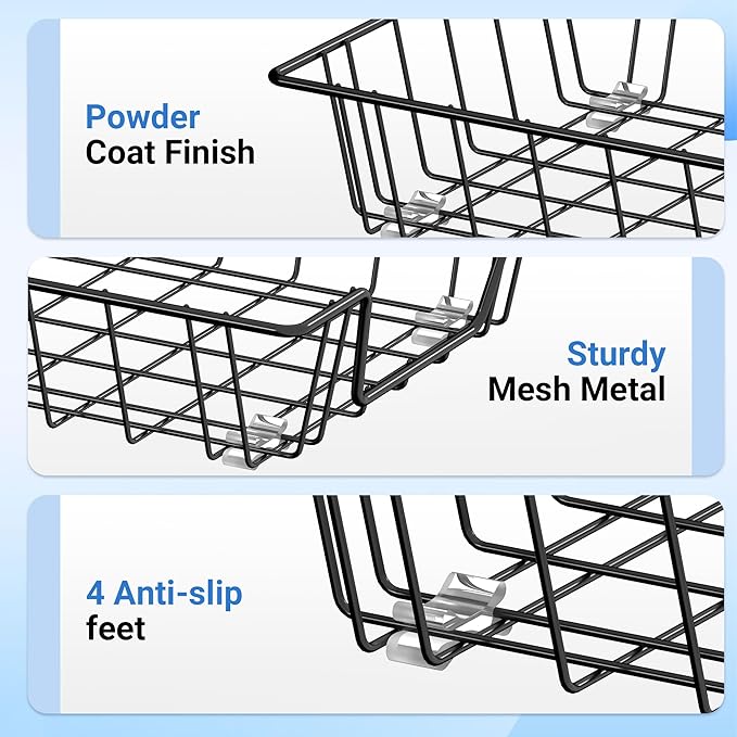 Letter Desk Tray Organizer, A4 File Tray Magazine Files Storage Basket Organizer Bin (6)