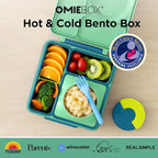 OmieBox Bento Box for Kids - Insulated Bento Lunch Box with Leak Proof Thermos Food Jar - 3 Compartments, Two Temperature Zones - (Meadow)