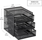 Mind Reader Desktop Accessory Storage, Desk Supplies, Organizer, Office, Metal Mesh, 6.25" L x 6.5" W x 6.5" H, Black