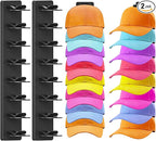 2 Pack Hat Organizer for Baseball Caps, Hat Rack for Wall, Strong Adhesive & Screw-in Cap Holder Hats Hangers for Closet Door & Bedroom