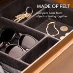 Navaris Felt Drawer Organizer Tray - Tidy Desk Drawers, Office Supplies, Jewelry, Cosmetics, Small Personal Items and Accessories - Black