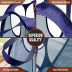 [Reinforced] Strong Mesh Pop-up Laundry Hamper, Quality Collapsible Laundry Basket with Durable Handles Solid Bottom High Carbon Steel Frame, Easy to Open and Fold Flat for Storage(Blue)