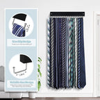 Tie Rack Belt Hanger Wall Mounted, Lomrsiul Non Slip 180 Degree Rotating Tie Organizer for Men Closet with 18 Hooks Closet Organizers and Storage for Tie Belt Necklace Purse Scarf Bag Black 2 Pack