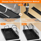 FLSEPAMB Pots and Pans Organizer for under Cabinet 2 Pack 10-Tier Pot Pull Out Cabinet Organizer Sliding Pot, Cabinet Pull Out Shelves with Two Types of Shelves for Pots, Lids, Bottles and Pans