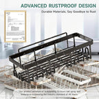 Veken Shower Caddy 6-Pack, Advanced Rustproof Design, No Drilling Adhesive Shelves, Rack with Soap Holder, Large Capacity Bathroom Organizers and Storage, Wall-Mounted Kitchen & Home Decor