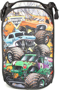 Jay Franco Monster Jam Break Out Pop Up Hamper - Mesh Laundry Basket/Bag with Durable Handles - Features Grave Digger & Megalodon