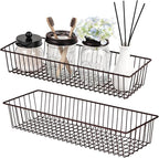Farmhouse Decor Metal Wire Storage Organizer Bin Basket(2 Pack) - Rustic Toilet Paper Holder - Home Storage Organizer for Bathroom, kitchen cabinets,Pantry, Laundry Room, Closets, Garage (Bronze)