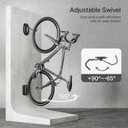 Swivel Bike Wall Mount, Heavy Duty Vertical Bike Rack with Fixed Hooks for Garage Storage, Wall Mounted Bicycle Hangers Holds up to 77 lbs for Indoor, 2 Pack