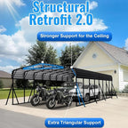 20x40FT Metal Carport, Heavy Duty Car Port Canopy with Metal Roof and Frame, Extra Large Carports Withstand Strong Wind or Heavy Rain, Suitable for Parking Pickup, Boat, Car, and Tractor