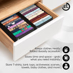 Drawer Organizer Clothes - 3 Set Multipurpose Dresser Drawer Organizer for Adults & Kids, Closet Foldable 10 Cells per Organizer - Non-Woven Fabric, T-Shirts, Baby Clothes, Shorts Organizer - Black