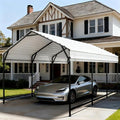 Metal Carport 10x15 ft Heavy Duty Car Port Outdoor Canopy Steel Roof All-Weather Multi-Use Garage Shelter for Car, Boat, Tractor and Truck
