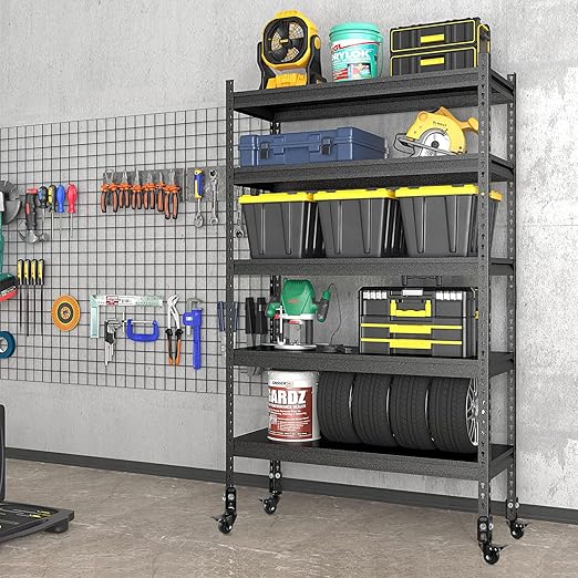 3" Storage Rack Caster Wheels, Storage Shelf Accessories Fit to Boltless Self Locking Shelving Racks, Total Load Capacity 1000 Lbs, 4 Pcs