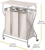 Whitmor Easy-Lift Triple Sorter with Folding Table