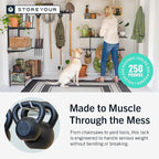 StoreYourBoard 72" Garage Tool Organizer Wall Mount | Garden Tool Organizer System | Heavy Duty Garden Tool Storage Rack for Yard Tools Rakes Shovels 500lbs Garage Organization | 8 PVC Coated Hooks