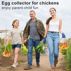 Egg Collecting Basket, Canvas Egg Basket for Gathering with 7 Pouches for Chicken, Duck, Goose, Bird, Various Poultry Collection (Yellow chicken)