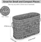 Toilet Paper Storage,Narrow Toilet Paper Basket for Bathroom,Large Toilet Paper Organizer for 6 Mega Rolls,Waterproof Wicker Bathroom Storage Basket,Free Standing,Grey