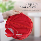 Handy Laundry Collapsible Mesh Pop Up Laundry Hamper with Side Pocket – Breathable, Space-Saving, Durable Basket for Clothes, Toys, Travel & Storage, 14 x 13 x 24 in, Red