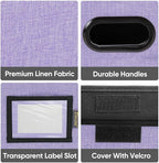 BALEINE File Organizer Box with Lid, Collapsible File Folder Organizer with Plastic Slide, Hanging File Folder Box for Office Document Storage (1 Pack, Purple)