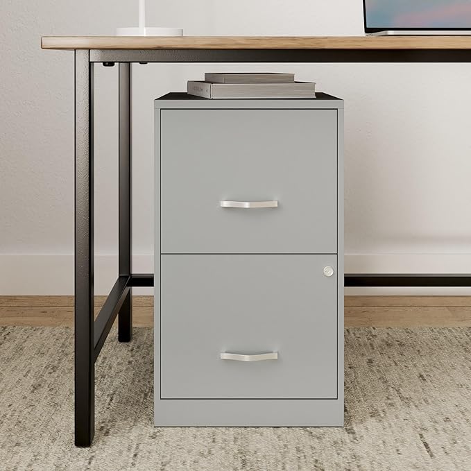 2 Drawer Locking Filing Cabinet | Pre-Assembled Steel Construction | Space-Saving Design is Perfect for Home and Small Office | Letter-Size | Assembled in North America