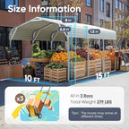 Quictent 10x15 ft Metal Roof Carport Kits Hard Top Garage Heavy Duty Steel Car Canopy, White
