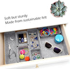 Welaxy Desk Drawer organizers tray Felt storage bins aesthetics room décor for home office dorm closet decluttering minimalist lifestyle (Gray)