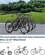 Bike Floor Stand, Freestanding Bike Parking Rack for Garage, Heavy Duty Bicycle Storage Organizer Fit 22-28" Wheels & 2.2" Tire Width,Indoor Outdoor Bike Storage Stand for Home, Apartment, Bike Shop