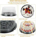 10 Pcs 10 Inches Disposable Cake Container with Lid Plastic Cake Carrier with Clear Dome Lid and Cake Boards Round Cake Containers Carriers for Transport, Party Takeout Food Display