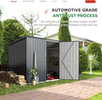 AECOJOY 3'x6' Outdoor Storage Bike Shed, Small Metal Garden Outdoor Storage Cabinet Sheds & Outdoor Storage Clearance, Lean to Tool Garden Shed for Outside