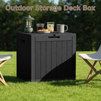 37 Gallon Resin Deck Box Outdoor Storage Box for Patio Furniture,Outdoor Cushions,Garden Tools and Pool Supplies,Waterproof,Lockable(Black,37Gallon)