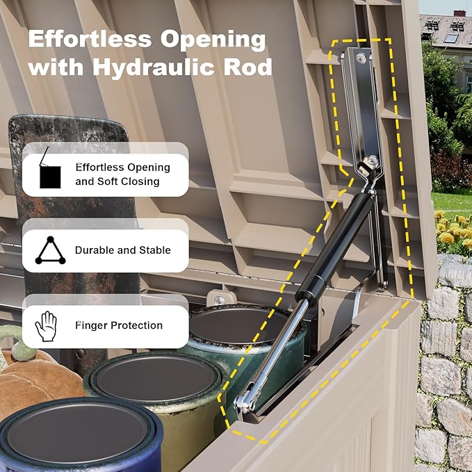 180 Gallon Outdoor Waterproof Resin Storage Deck Box Lockable Outside Bench UV Resistant Bin Patio Porch Furniture Pool Float Garden Tool Cushion Grey