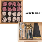 Onerbuy 8pcs Adjustable Grid Drawer Dividers DIY Plastic Closet Separator Tidy Organizer Container for Underwear Socks Belt Office Supplies (Black)