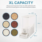 AROMA® XL 33-Pound Rice Dispenser and Countertop Beans or Grain Storage Bin with Automatic Measuring Funnel (ARD-133)