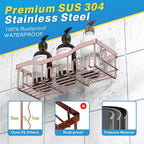 EUDELE Shower Caddy 2 Pack,Adhesive Shower Organizer for Home Decor&Kitchen Organizers,No Drilling,Rustproof Stainless Steel Bathroom Shelf Organizer