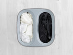 Joseph Joseph Tota 60 liter/15.8 gallon Laundry Hamper Separation Basket with lid, 2 Removable Washing Bags with Handles- Gray