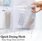 Mesh Shower Caddy Hanging, Quick-Drying Shower Organizer with 7 Pockets, Portable Bathroom Organizers and Storage for Shampoo, Soap, Loofah, Travel, and Cruise Essentials