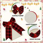 12 Pieces Christmas Silverware Holder Burlap Utensil Holder Xmas Tableware Holder Buffalo Plaid Cutlery Fork Bag for Christmas Party Dinner Tableware Decoration (Red and Black)