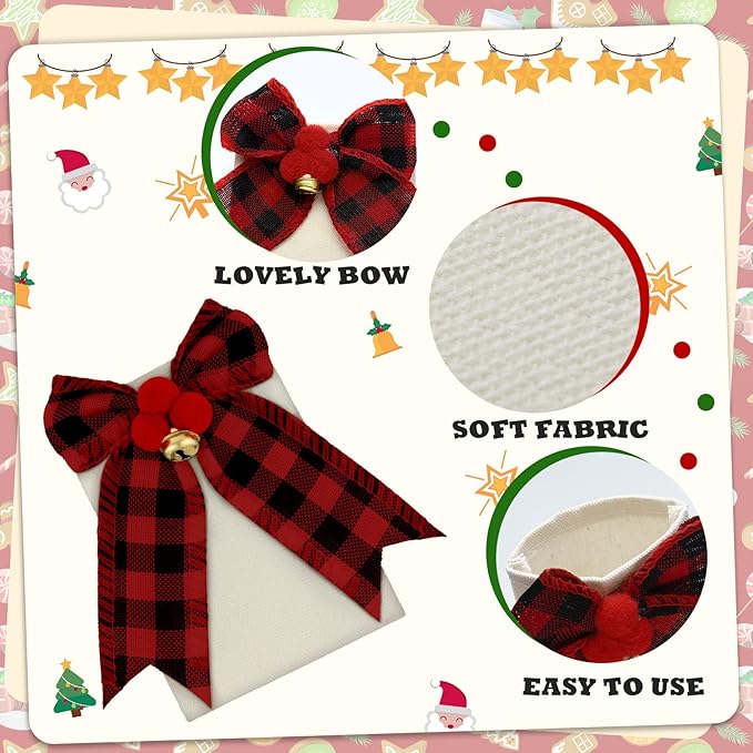 12 Pieces Christmas Silverware Holder Burlap Utensil Holder Xmas Tableware Holder Buffalo Plaid Cutlery Fork Bag for Christmas Party Dinner Tableware Decoration (Red and Black)