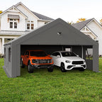 Carports Canopy Heavy Duty, Portable Garage with Sidewalls (20x20, Grey)