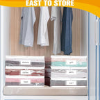 Kikerike Plastic Storage Bags with Easy-Glide Zipper, Pack of 8, Durable Clear Vinyl Zippered Storage Bags for Clothes Sweaters Comforters Blankets Sheets Bedding (14.2 x 12 x 3.2 Inch)