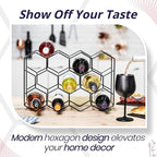 Gusto Nostro Countertop Wine Rack - 14 Bottle Freestanding Modern Black Metal Small - 3 Tier Tabletop Wine Holder Stand for Cabinet, Pantry - Wine Racks Countertop - No Assembly Required (Pack of 2)