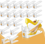 Shoe Slots Organizer for Closet, Shoe Stacker Organizer Double Layer Stack Shoe Rack, Shoe Display Shelf 50% Space Saver Storage Holder for Closet, 30 Pack