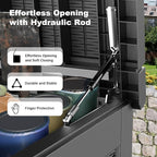 320 Gallon Outdoor Waterproof Resin Storage Deck Box Lockable Outside Bench UV Resistant Bin Patio Porch Furniture Pool Float Garden Tool Cushion Black