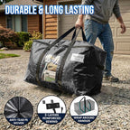 TAILI Extra Large Moving Bags, 10 Pack Black Heavy Duty Totes For Storage with Visible Window, Wrap Around Handles, Storage Bags for Space Saving, Alternative to Moving Boxes