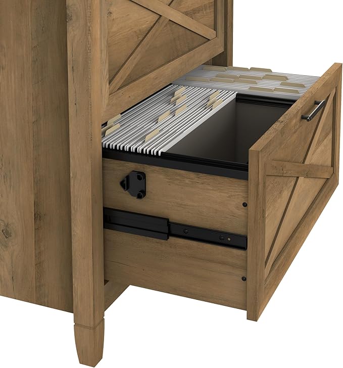Bush Home Key West 2 Drawer Lateral File Cabinet in Reclaimed Pine, Document Storage for Home Office, Accent Chest with Drawers