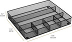 Annova Desk Top Organizer Tray for Office Organization - Metal Mesh - Storage Tray with Dividers for Pens, Desktop Accessories, Bathroom, Kitchen, Makeup and Office Supplies (Large, Black)